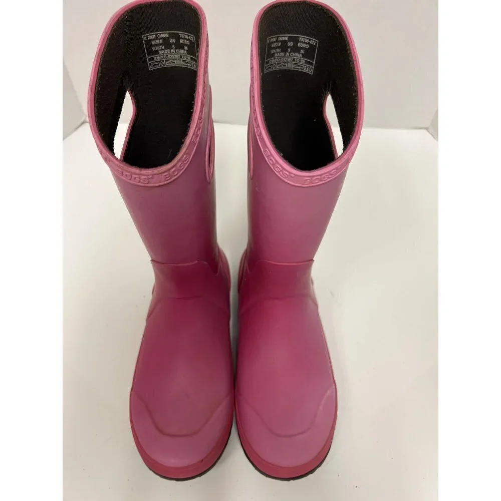 Bogs Pink Ombre Rain Boot Girls Pull On High Size 5